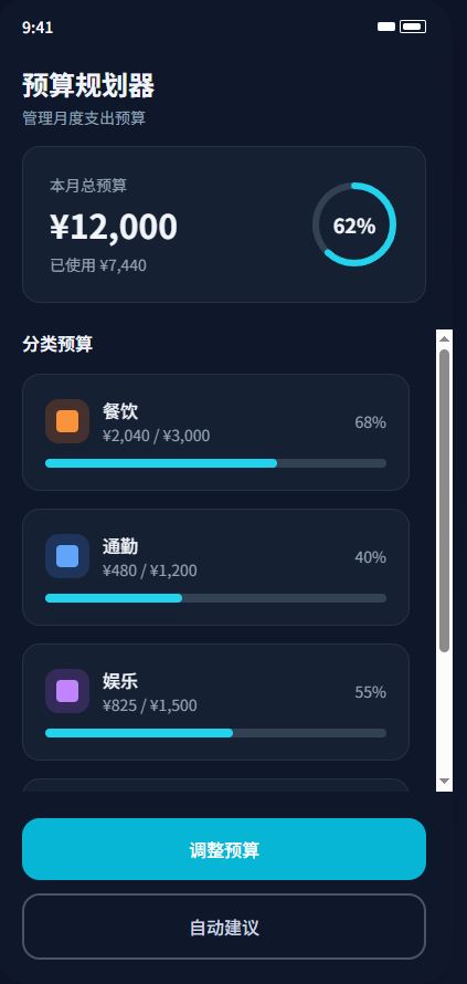 FinTrack Pro 预算规划器
